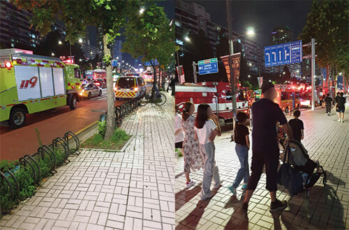 잠실롯데백화점_화재인근도로