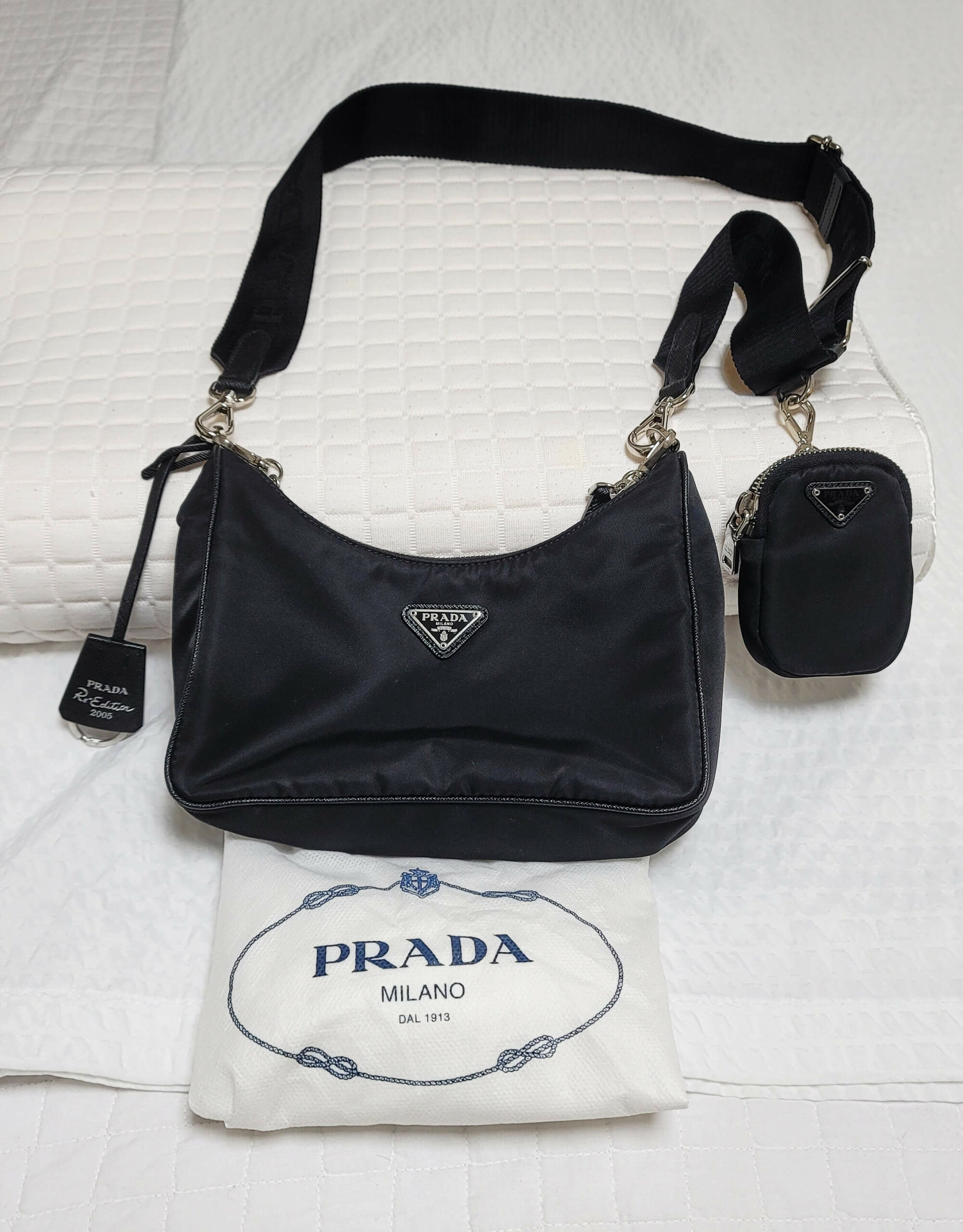 프라다 테수토 체인 스트랩 호보백 크로스백 1BH204