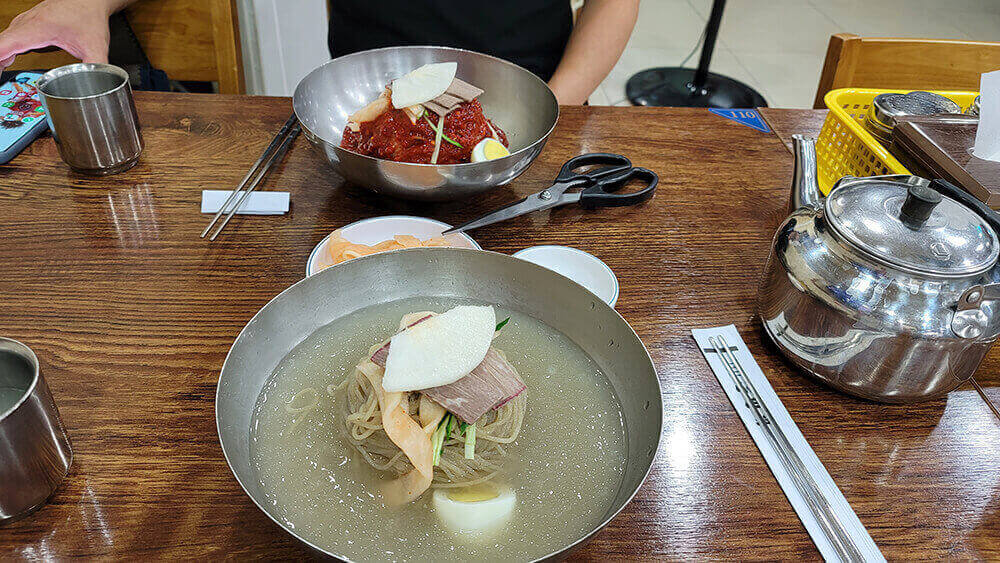 평양냉면_을밀대 강남점_물냉면_비빔냉면