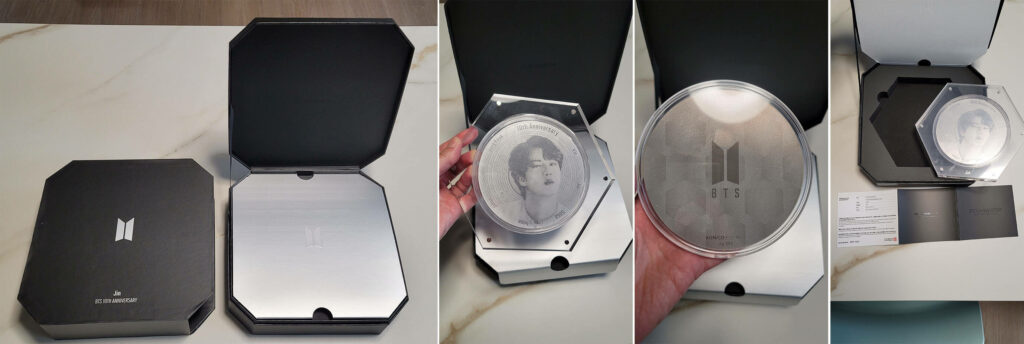 BTS 데뷔 10주년 기념 메달 주화_ 진 은화