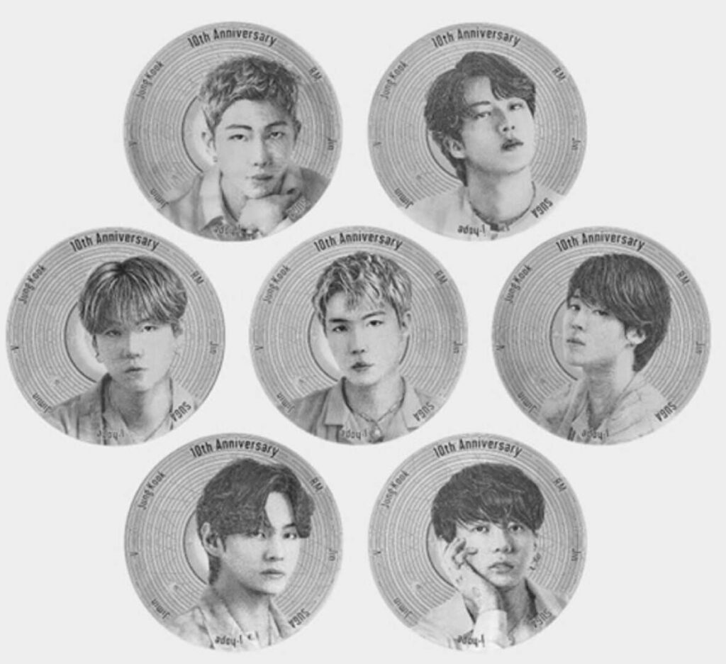 BTS 기념 주화 멤버 은화