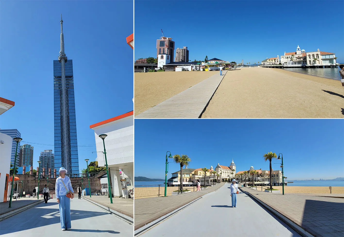 하카타-인공해변-씨사이드모모치-해변-후쿠오카-타워