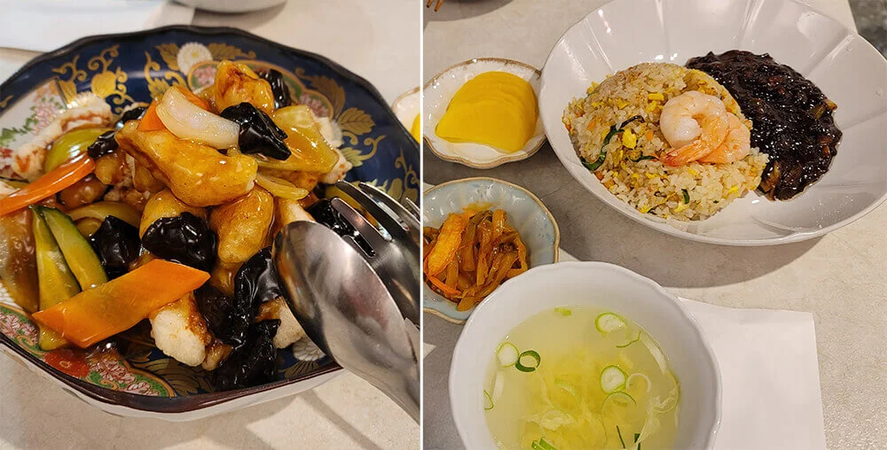 방배반점_생등심탕수육_새우볶음밥